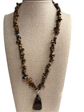 Vintage Artisan Tiger Eye Gemstone Necklace